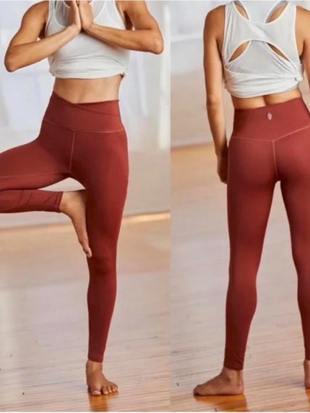 Free People FP Movement Wrap Lose Control Leggings in Ginger Spice S